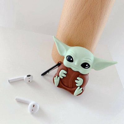 Airpod Case Mandalorian Baby Yoda Grogu Silicon Bumper Keychain