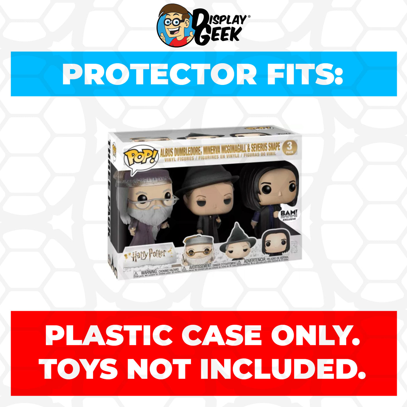 Pop Protector for 3 Pack Albus Dumbledore, Minerva McGonagall & Snape Funko Pop on The Protector Guide App by Display Geek