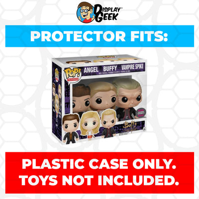 Pop Protector for 3 Pack Angel, Buffy & Vampire Spike HMV Funko Pop on The Protector Guide App by Display Geek