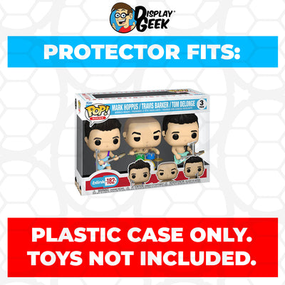 Pop Protector for 3 Pack Blink 182 Mark, Travis & Tom Playing Instruments Funko on The Protector Guide App by Display Geek