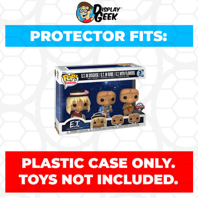 Pop Protector for 3 Pack E.T. in Disguise, Robe & Flowers Funko Pop on The Protector Guide App by Display Geek