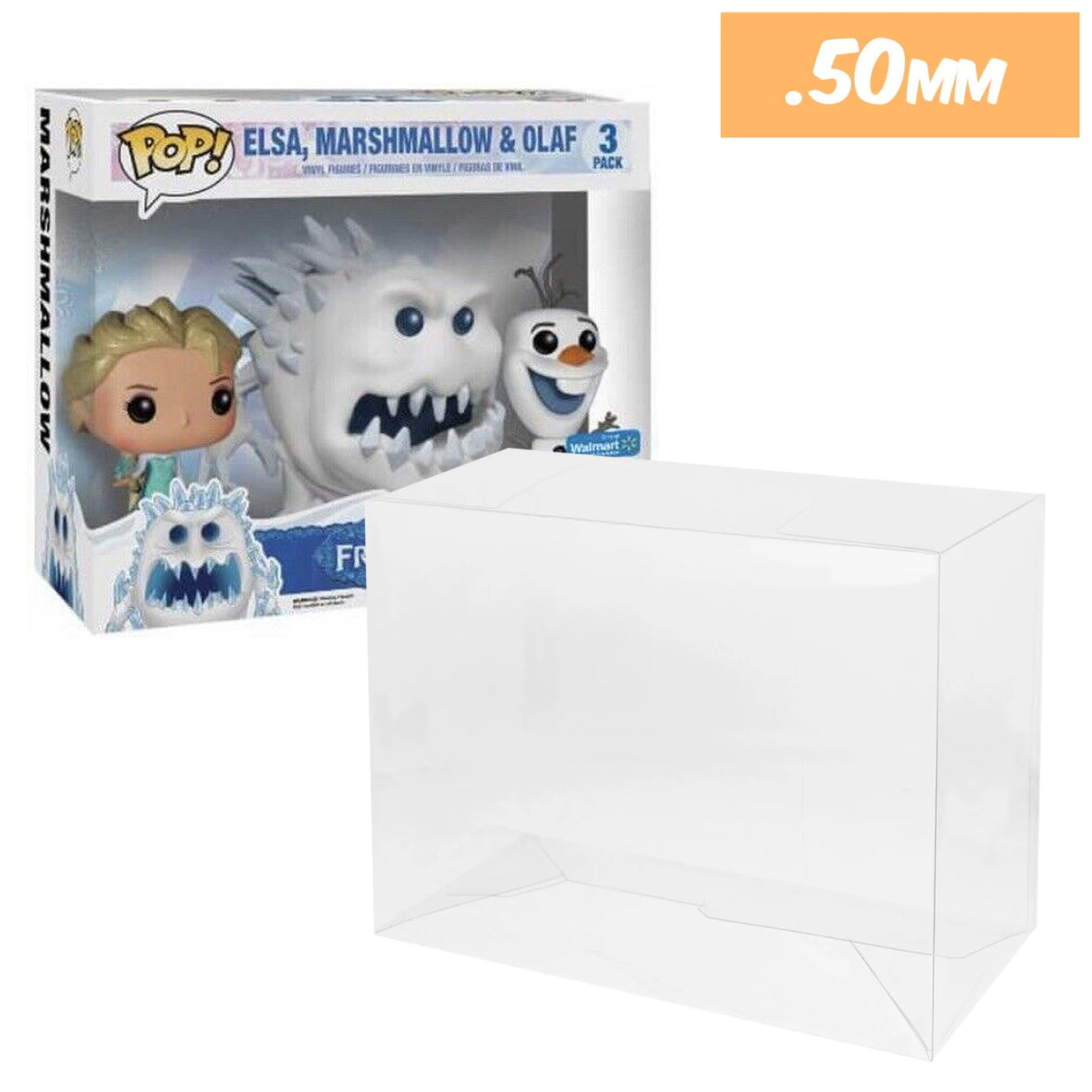 frozen elsa marshmallow olaf 3 pack best funko pop protectors thick strong uv scratch flat top stack vinyl display geek plastic shield vaulted eco armor fits collect protect display case kollector protector