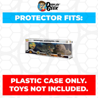 Pop Protector for 3 Pack Therizinosaurus & Giganotosaurus & T.Rex Funko Pop on The Protector Guide App by Display Geek