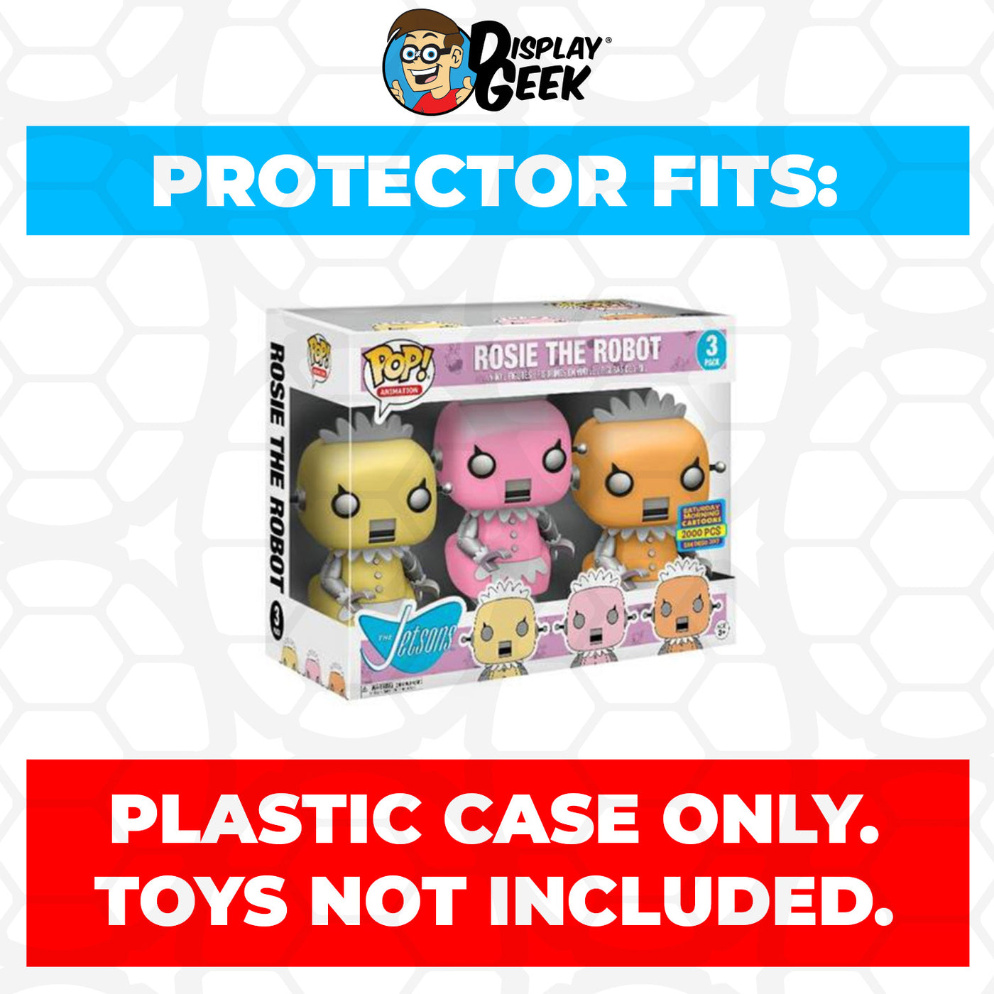 Pop Protector for 3 Pack The Jetsons Rosie the Robot Funko Pop on The Protector Guide App by Display Geek