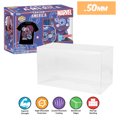 pop & tee art series captain america best funko pop protectors thick strong uv scratch flat top stack vinyl display geek plastic shield vaulted eco armor fits collect protect display case kollector protector
