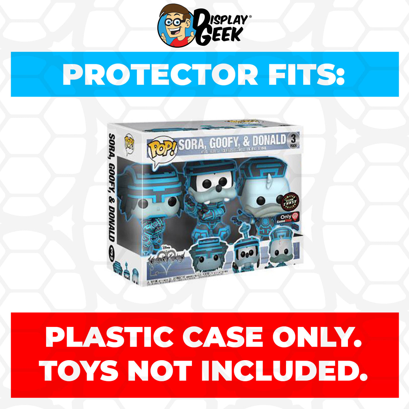 Pop Protector for 3 Pack Kingdom Hearts Sora, Goofy & Donald Tron Funko Pop on The Protector Guide App by Display Geek