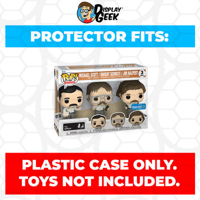 Pop Protector for 3 Pack The Office Utica Prank Michael Scott, Dwight Schrute & Jim Halpert Funko Pop on The Protector Guide App by Display Geek