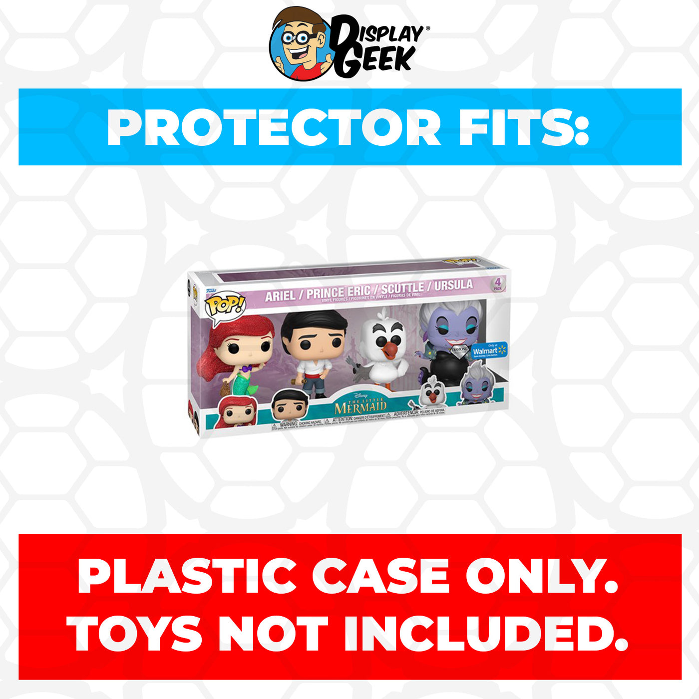 Pop Protector for 4 Pack The Little Mermaid Ariel, Prince Eric, Scuttle & Ursula Diamond Walmart Exclusive Funko Pop on The Protector Guide App by Display Geek