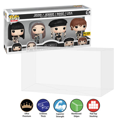 4 pack blackpink hot topic best funko pop protectors thick strong uv scratch flat top stack vinyl display geek plastic shield vaulted eco armor fits collect protect display case kollector protector