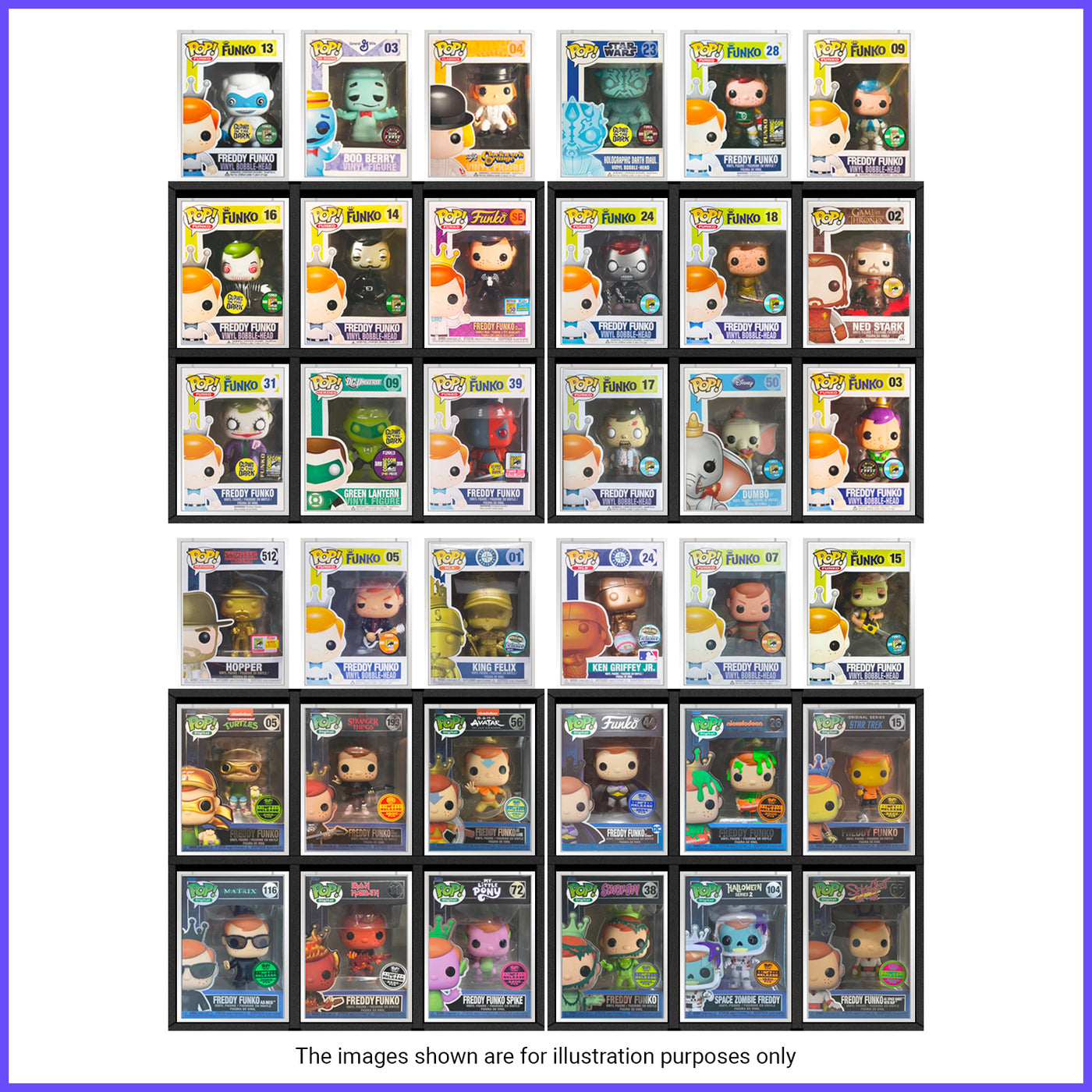 4 x GRAIL KUBBIE BLACK (3x2) - In Box Display Case for Funko Pops in Acrylic Hard Stack Armor (Cardboard)