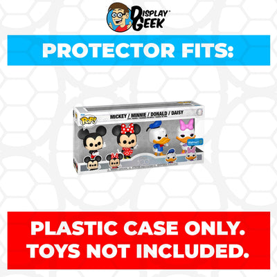Pop Protector for 4 Pack Mickey & Friends - Mickey Mouse, Minnie Mouse, Donald Duck & Daisy Duck Walmart Exclusive Funko Pop Box on The Protector Guide App by Display Geek