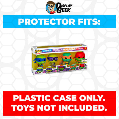 Pop Protector for 4 Pack TMNT Mutant Mayhem Glow in the Dark Funko Pop on The Protector Guide App by Display Geek