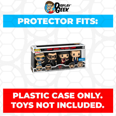 Pop Protector for 4 Pack U2 ZooTV Adam, Bono, The Edge & Larry Funko Pop on The Protector Guide App by Display Geek