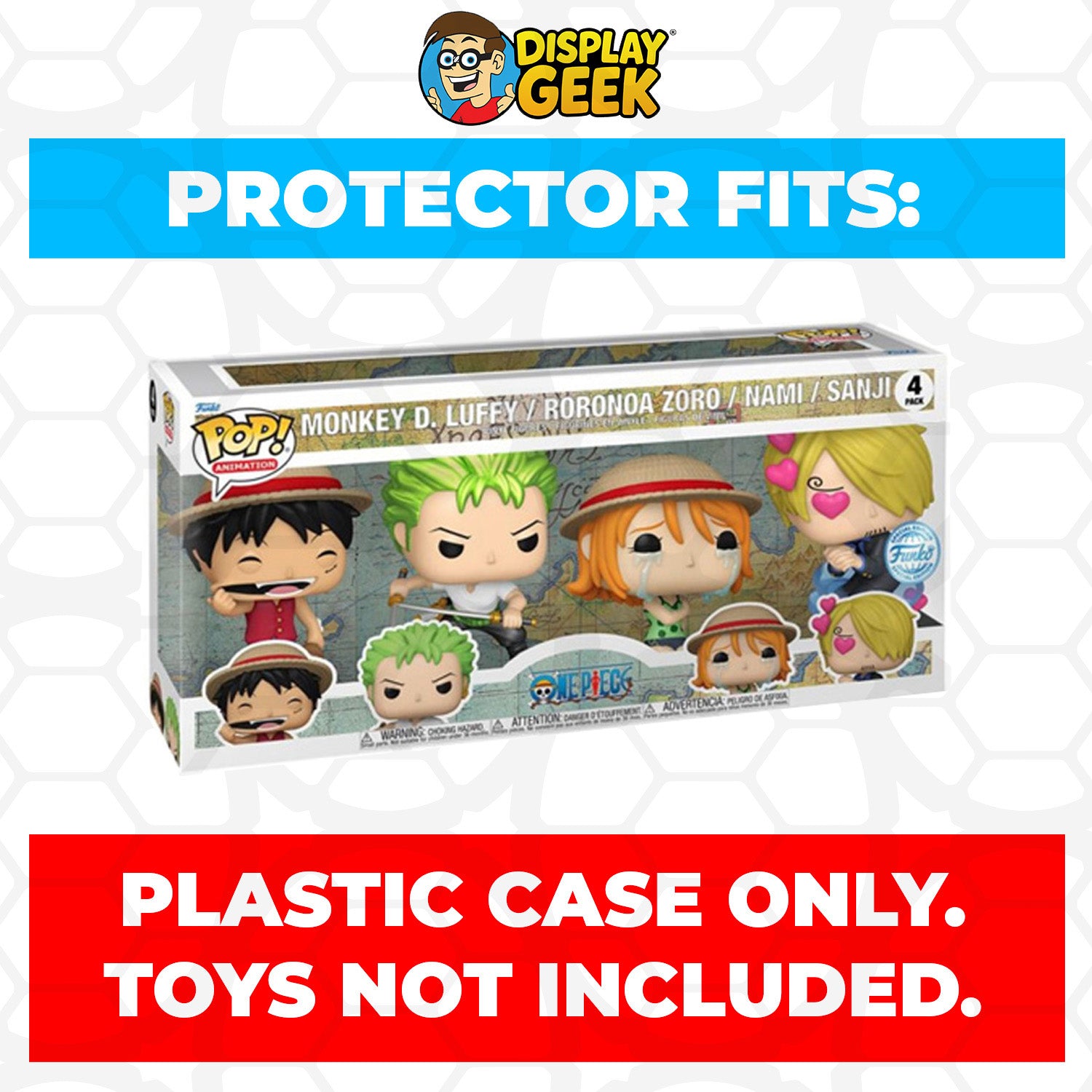 Pop Protector for Funko Pop 4 Pack One Piece - Monkey D Luffy & Rorono ...