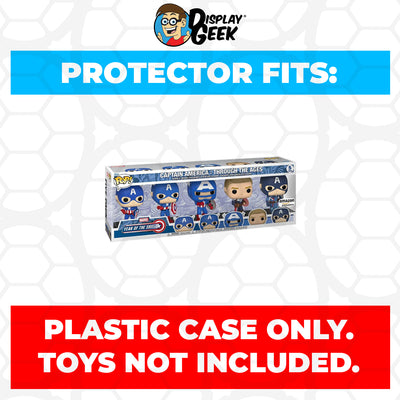 Pop Protector for 5 Pack Captain America Through the Ages Funko Pop on The Protector Guide App by Display Geek