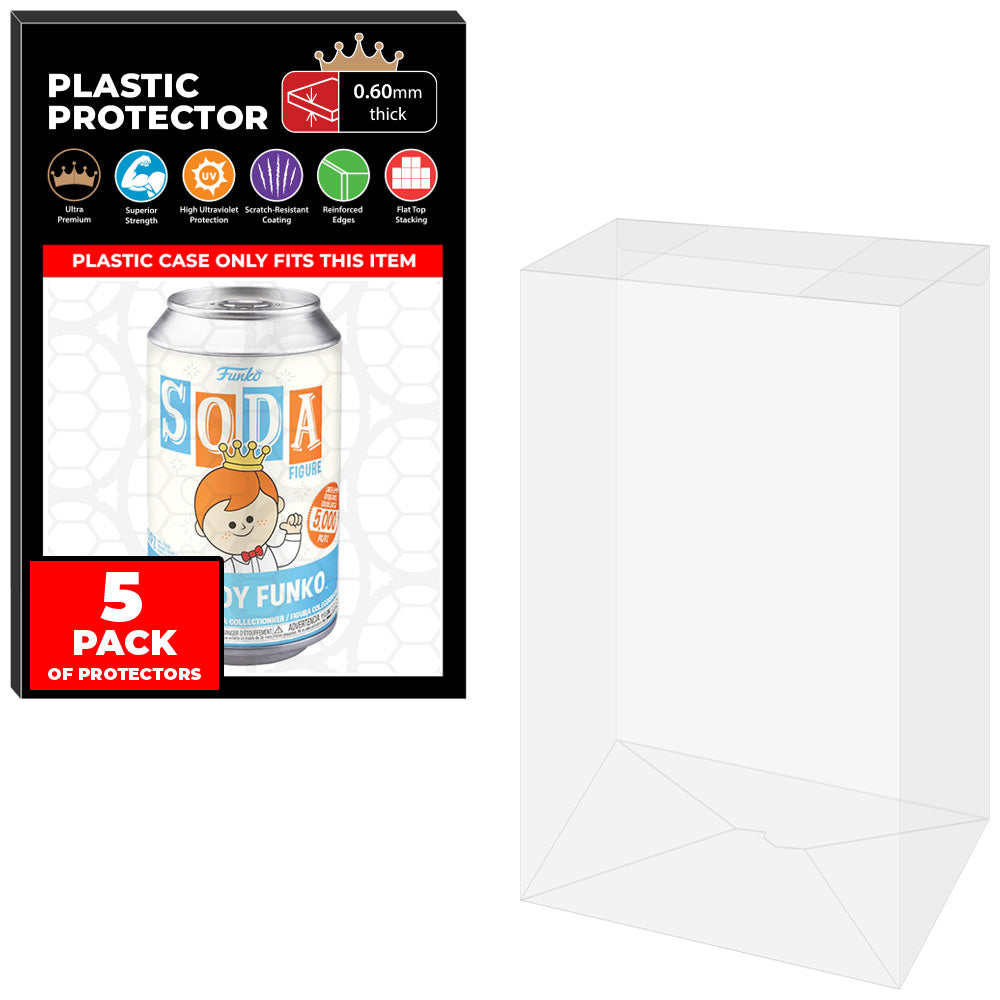 5 Pack of Funko Soda Pop Protectors 12 oz. on The Protector Guide App by Display Geek