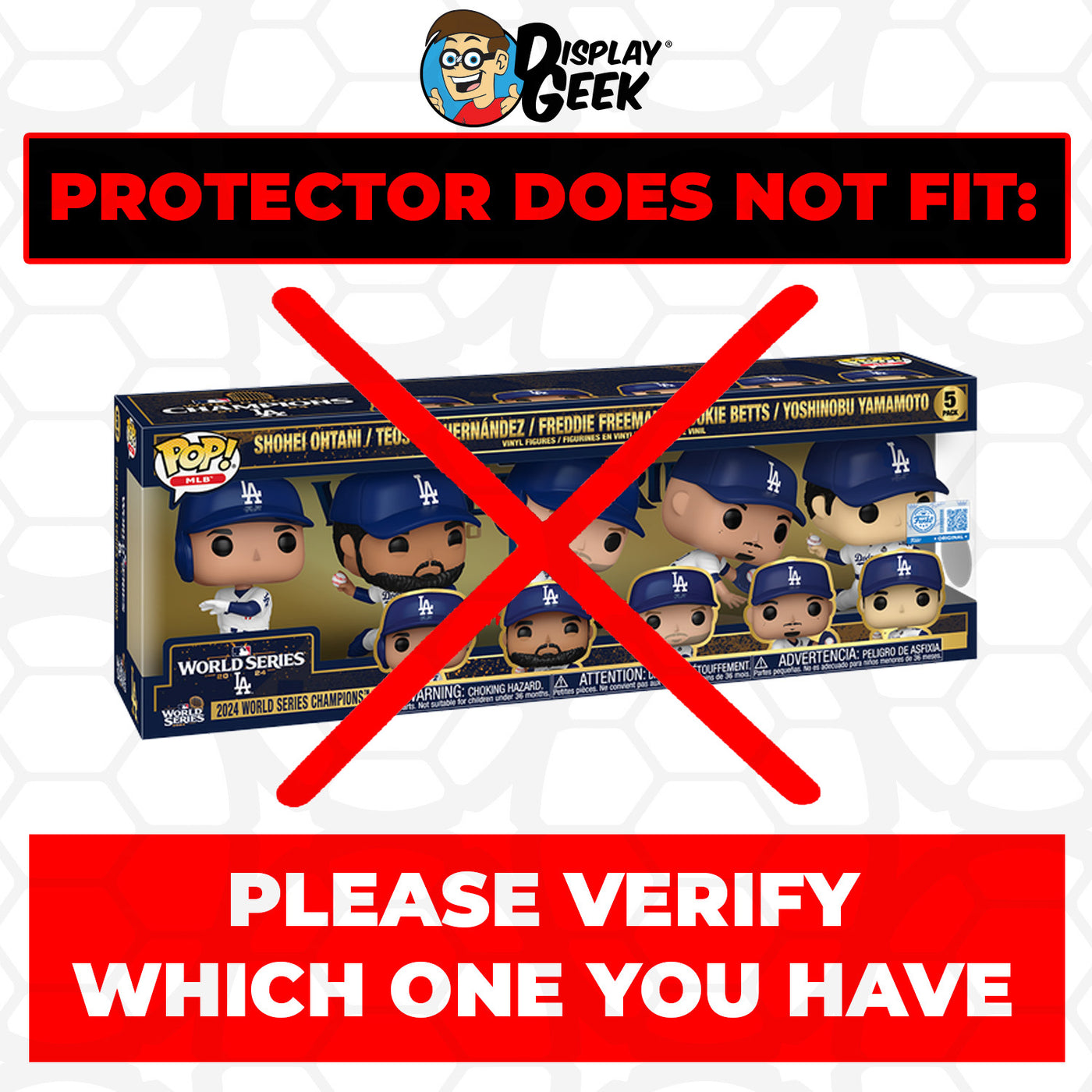 DOES NOT FIT Funko Pop 5 Pack World Series 2024 Los Angeles Dodgers