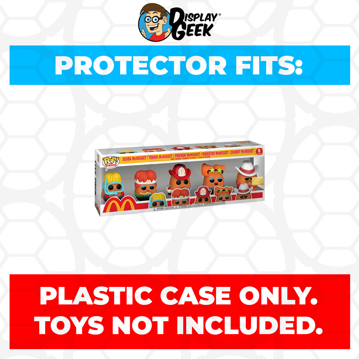 Pop Protector for 5 Pack McDonald's McNuggets Buddies Funko Pop on The Protector Guide App by Display Geek