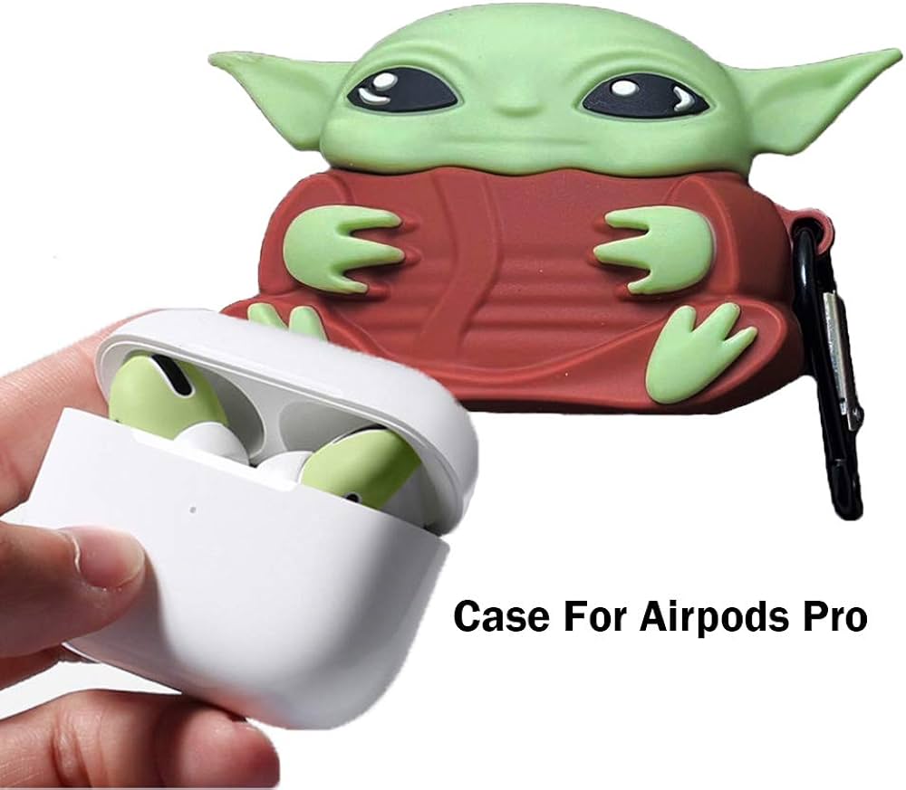 Airpod Case Mandalorian Baby Yoda Grogu Silicon Bumper Keychain