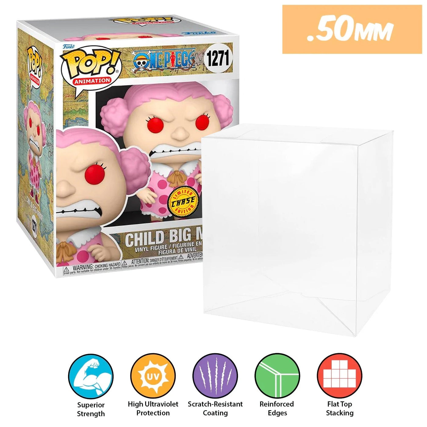 pop 6 inch one piece child big mom chase 1271 best funko pop protectors thick strong uv scratch flat top stack vinyl display geek plastic shield vaulted eco armor fits collect protect display case kollector protector