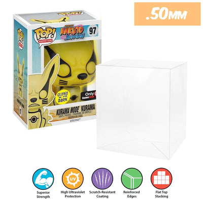 naruto kurama mode glow in the dark 6 inch best funko pop protectors thick strong uv scratch flat top stack vinyl display geek plastic shield vaulted eco armor fits collect protect display case kollector protector