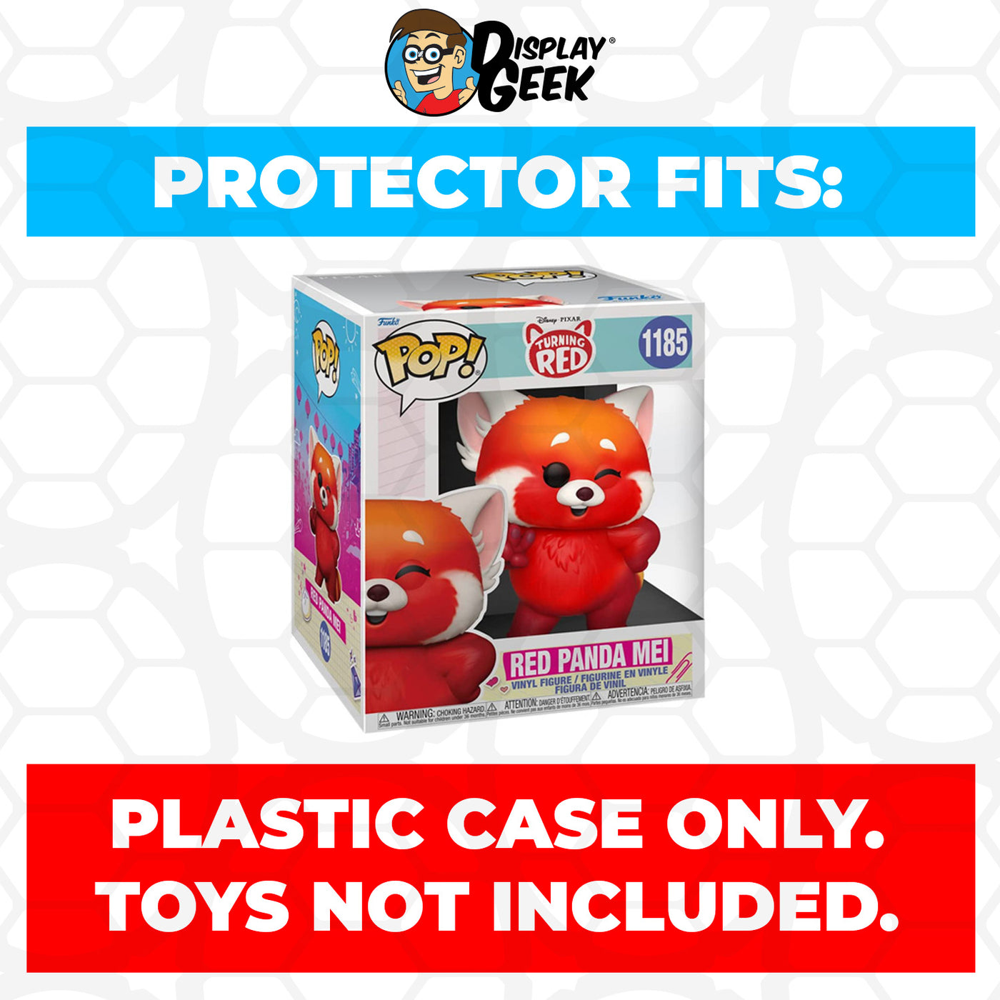 Pop Protector for 6 inch Red Panda Mei #1185 Super Funko Pop on The Protector Guide App by Display Geek