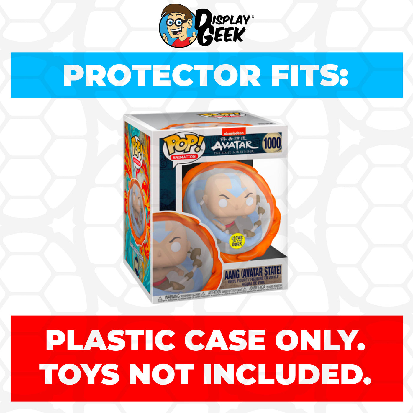 Pop Protector for 6 inch Aang Avatar State #1000 Super Funko Pop on The Protector Guide App by Display Geek