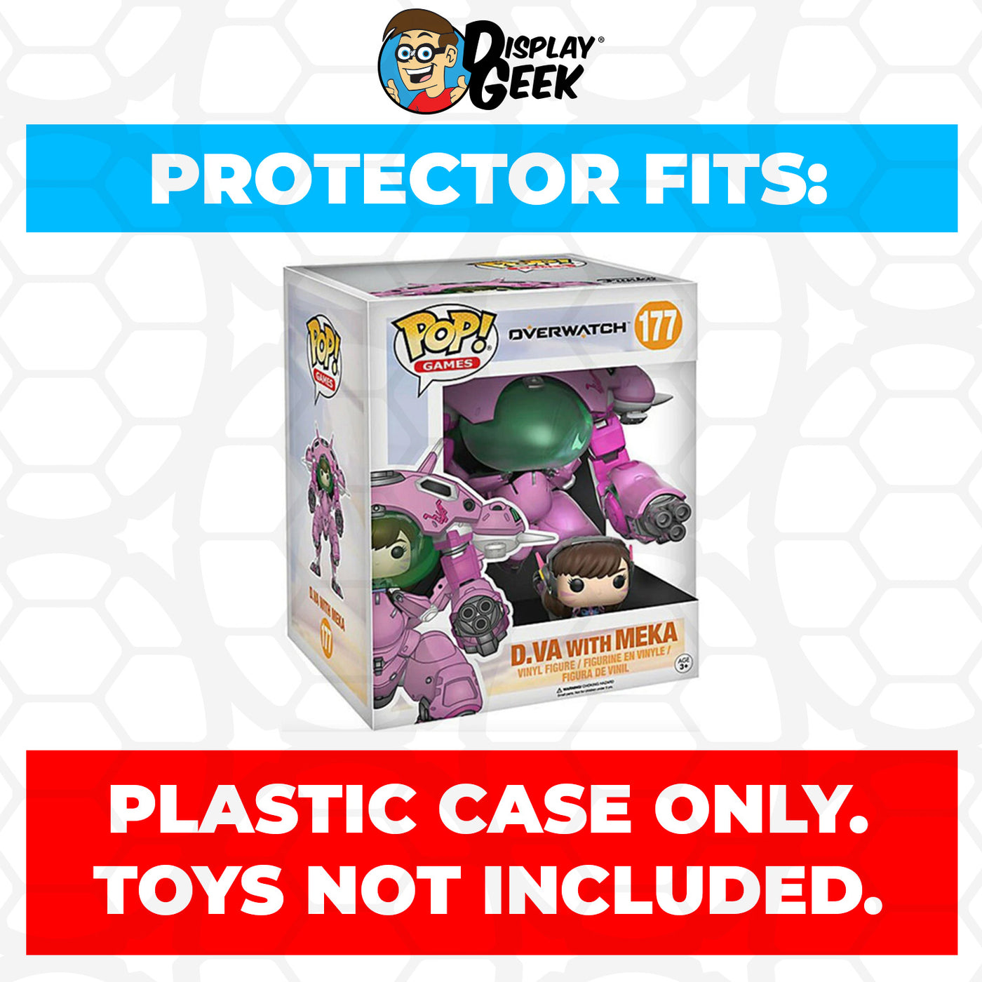 Pop Protector for 6 inch D.Va with MEKA Pink #177 Super Funko Pop on The Protector Guide App by Display Geek
