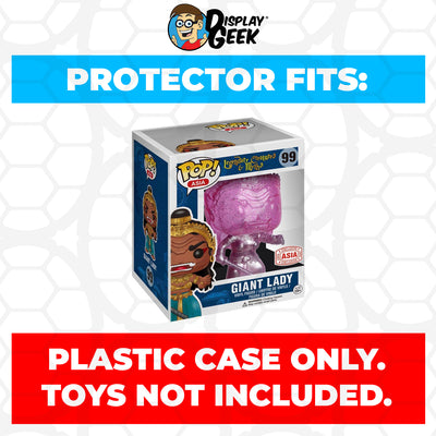 Pop Protector for 6 inch Giant Lady Transparent Pink #99 Super Funko Pop on The Protector Guide App by Display Geek