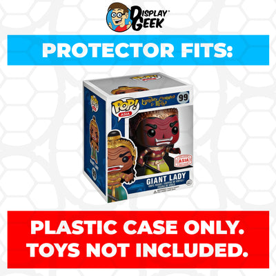 Pop Protector for 6 inch Giant Lady Red #99 Super Funko Pop on The Protector Guide App by Display Geek