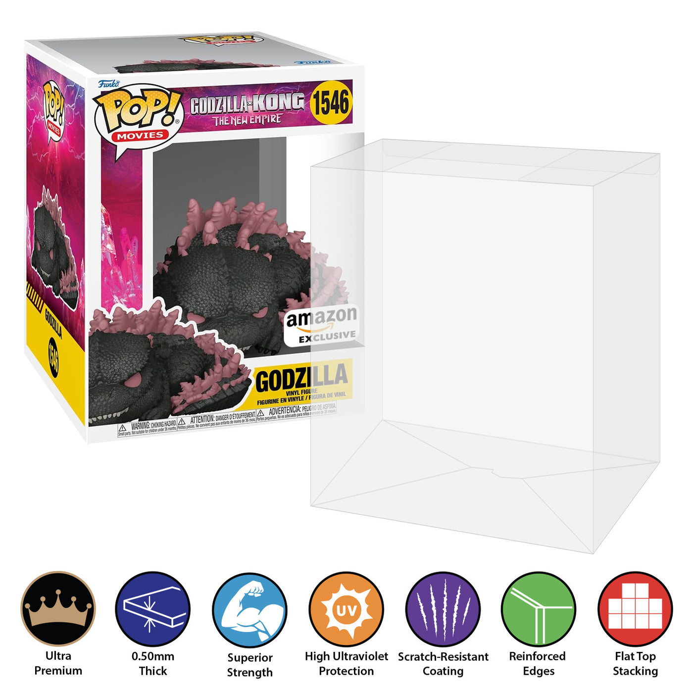 Godzilla Sleeping #1546 Super Size (6 inch) best funko pop protectors thick strong uv scratch flat top stack vinyl display geek plastic shield vaulted eco armor fits collect protect display case kollector protector