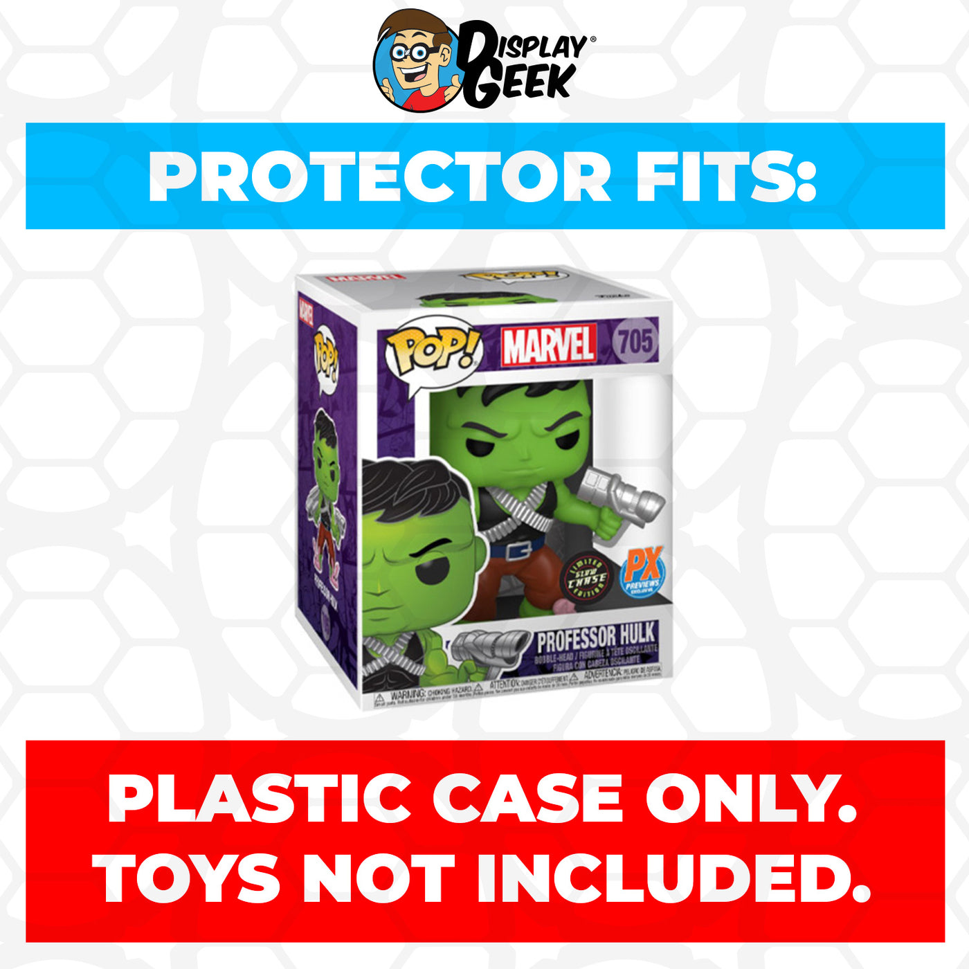 Pop Protector for 6 inch Professor Hulk Chase Glow #705 Super Funko Pop on The Protector Guide App by Display Geek