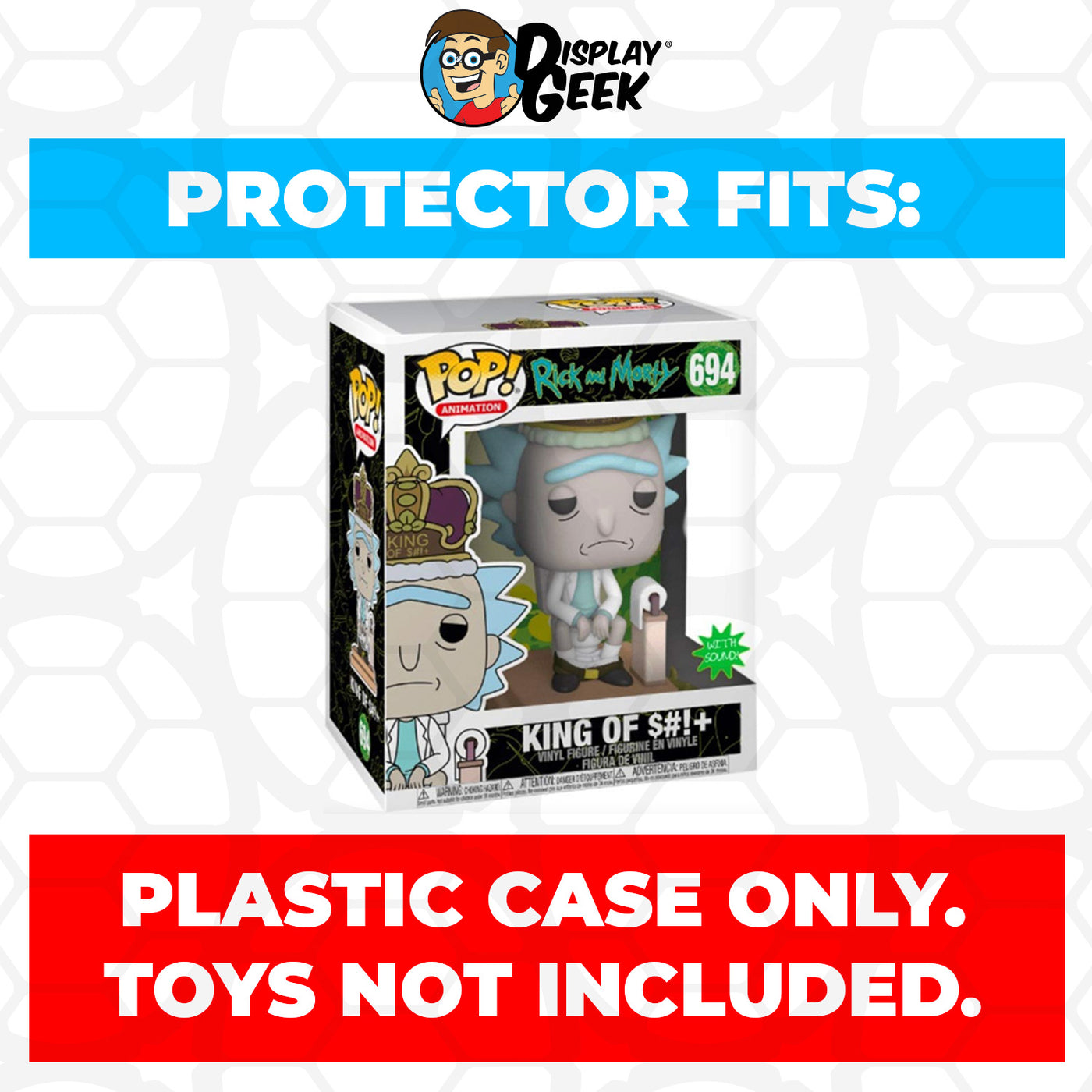 Pop Protector for 6 inch King of Shh with Sound #694 Funko Pop on The Protector Guide App by Display Geek