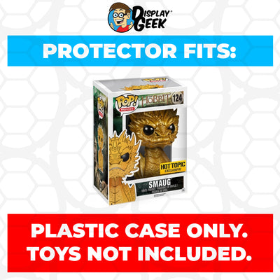 Pop Protector for 6 inch Smaug Gold Metallic #124 Super Funko Pop on The Protector Guide App by Display Geek