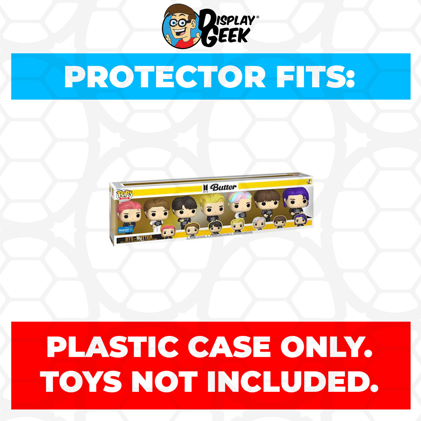 Pop Protector for 7 Pack BTS Butter Funko Pop on The Protector Guide App by Display Geek