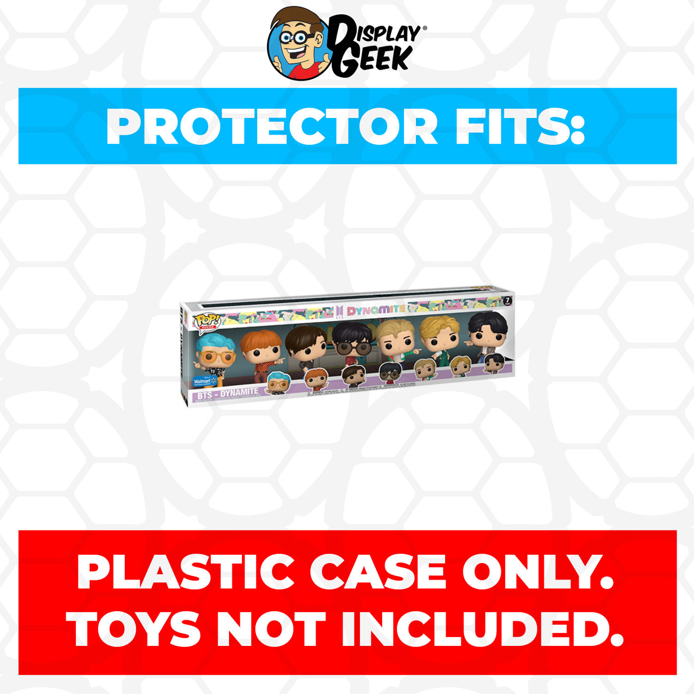 Pop Protector for 7 Pack BTS Dynamite Funko Pop on The Protector Guide App by Display Geek