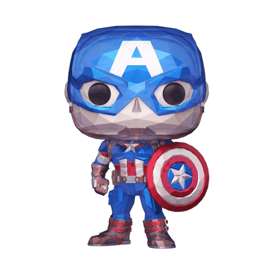 POP! Marvel: 1268 Disney 100, CPT America (Facet) Exclusive