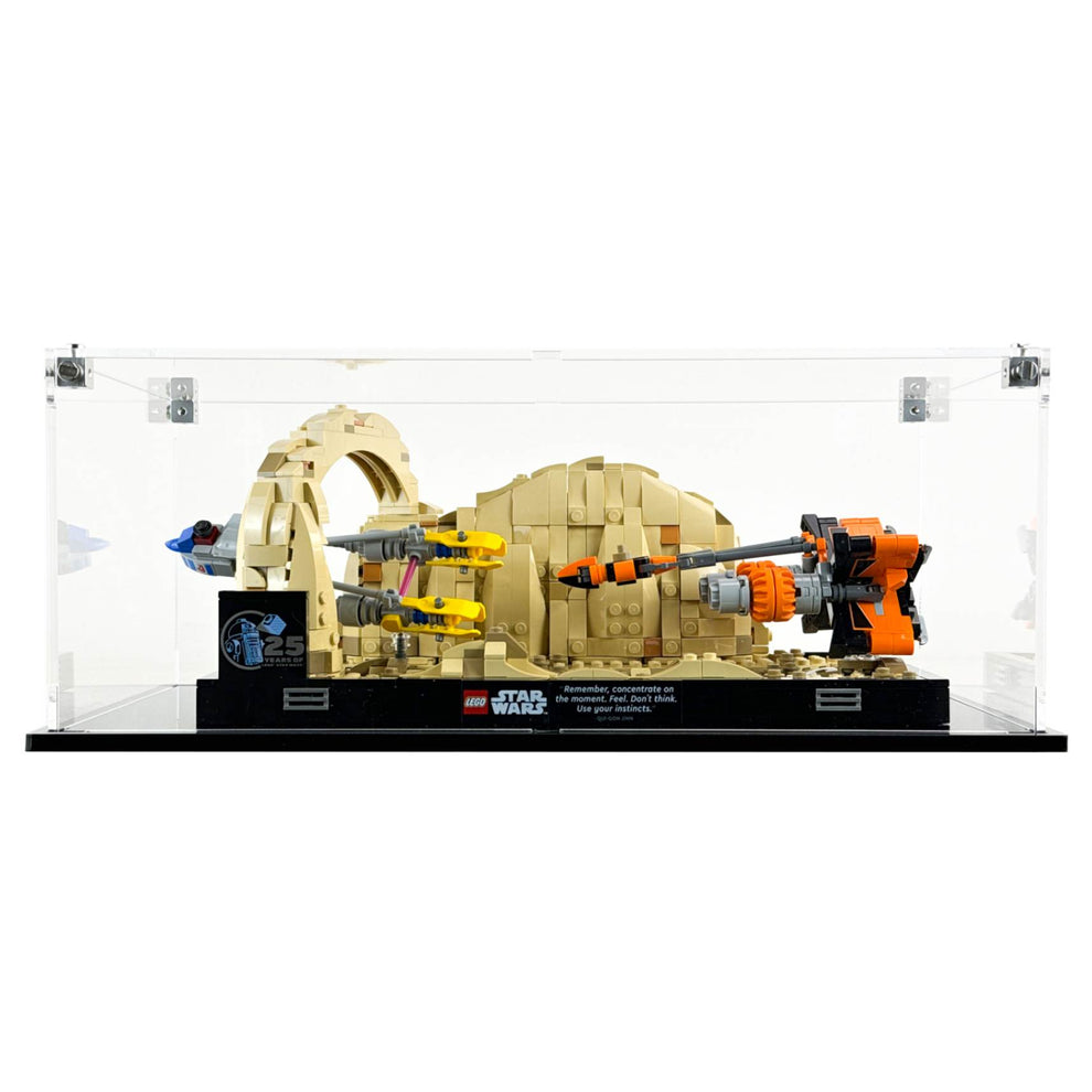 LEGO 75380 - Custom Acrylic Display Case for Star Wars Mos Espa Podrace Diorama (5.3h x 13.5w x 7.5d) by Display Geek Flying Box 3mm thick dust and dirt protection