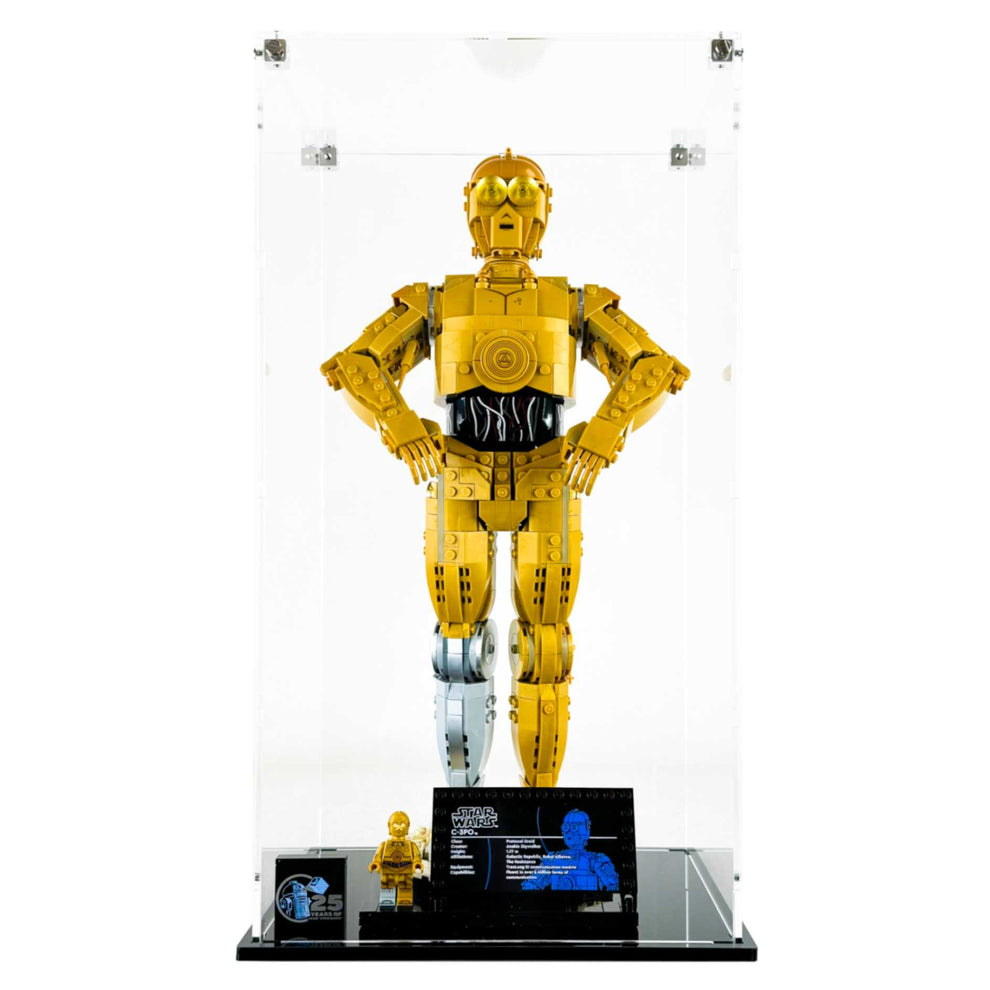 LEGO Model 75398 - 3mm thick Custom Acrylic Display Case for C-3PO (16h x 8.5w x 6.5d)