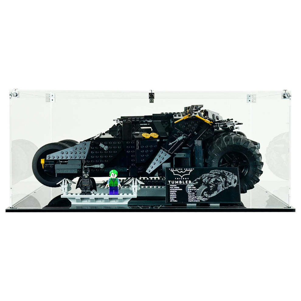 LEGO Model 76240 - 3mm thick Custom Acrylic Display Case for Batman Batmobile Tumbler (7.7h x 18.25w x 12d)