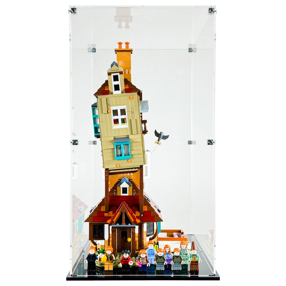 LEGO 76437 - 3mm thick Custom Acrylic Display Case for Harry Potter The Burrow Collectors Edition (19h x 11.5w x 10.25d) by Display Geek Flying Box 3mm thick dust and dirt protection