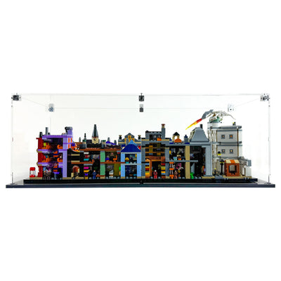 Custom Acrylic Display Case for LEGO Model 76444 - Diagon Alley Wizarding Shops (3mm thick, UV Resistant) 6.75h x 36w x 5.25d