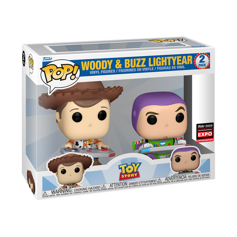 Funko Pop Disney: Toy Story - Woody & Buzz Lightyear 2-Pack (2024 Limited Edition Entertainment Expo Shared Exclusive)