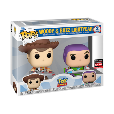 Funko Pop Disney: Toy Story - Woody & Buzz Lightyear 2-Pack (2024 Limited Edition Entertainment Expo Shared Exclusive)