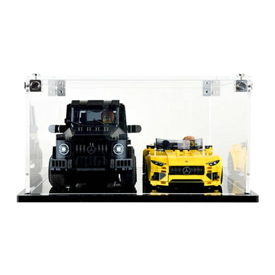 Custom Acrylic Display Case for LEGO Model 76924 - Speed Champion Mercedes-AMG G 63 & SL 63 (3mm thick, UV Resistant) 4h x 8.5w x 7.5d