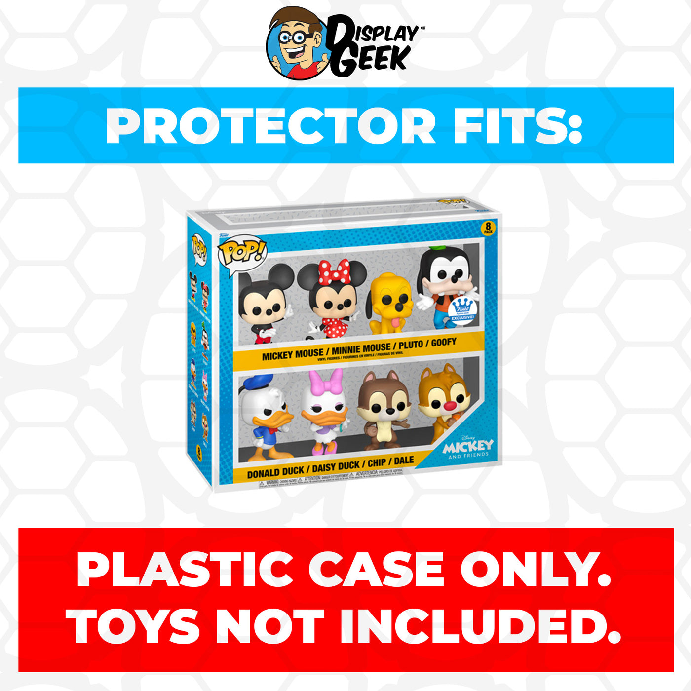 Pop Protector for 8 Pack Mickey and Friends Funko Pop on The Protector Guide App by Display Geek