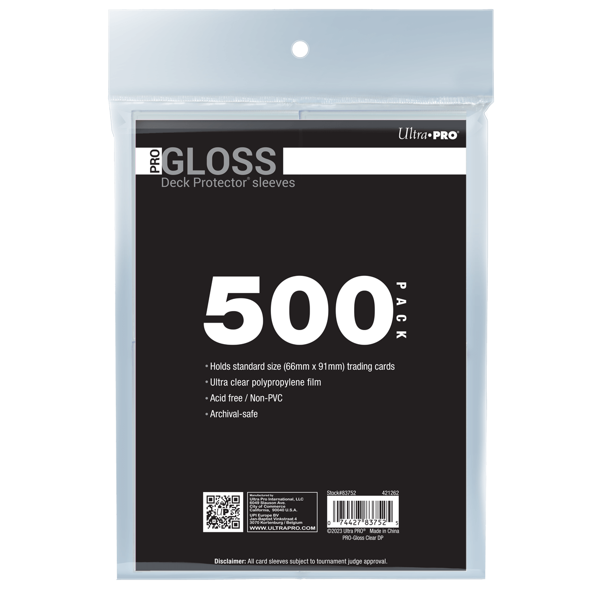 Gloss Protector Sleeves for Trading Card Games, Standard Size Deck (500 pack)