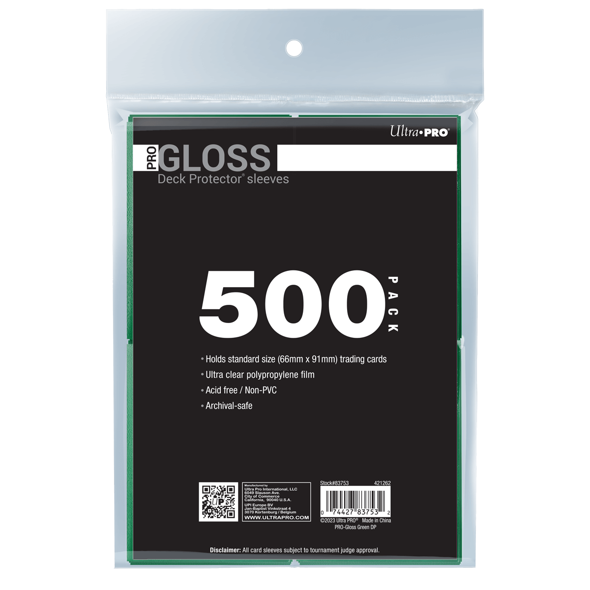 Gloss Protector Sleeves for Trading Card Games, Standard Size Deck (500 pack)