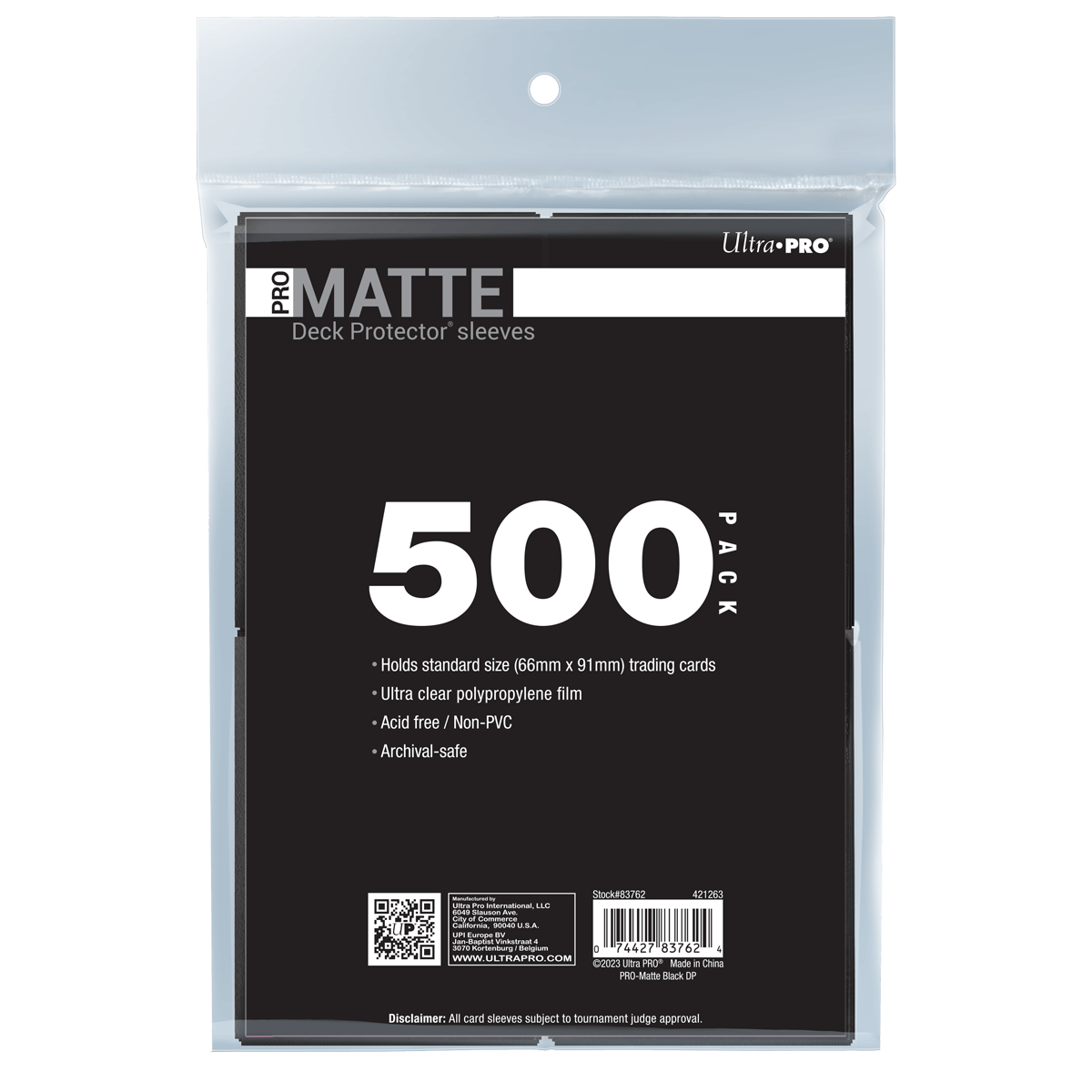 Matte Protector Sleeves for Trading Card Games, Standard Size Deck (500 pack)