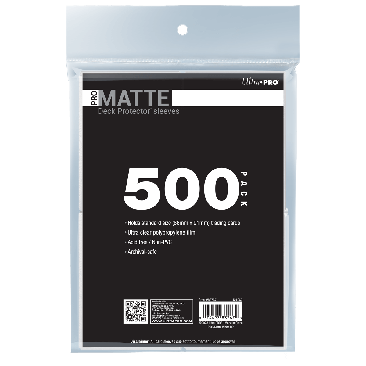 Matte Protector Sleeves for Trading Card Games, Standard Size Deck (500 pack)